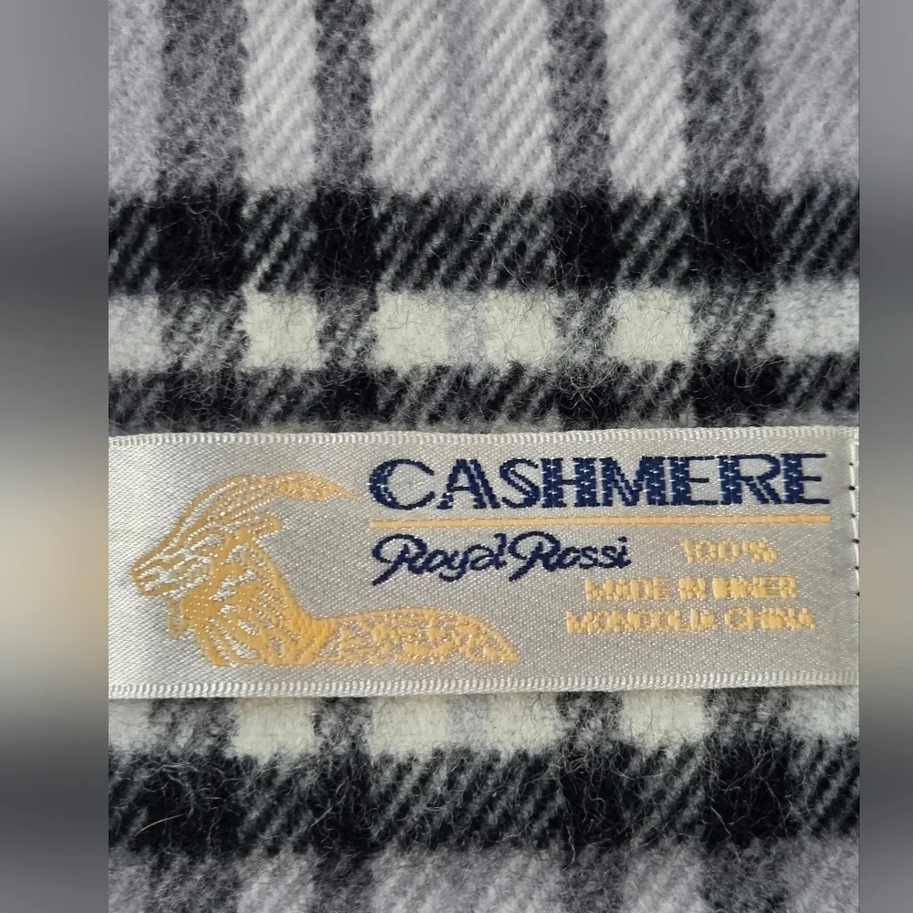 Royal Rossi Cashmere Plaid Fringe Scarf